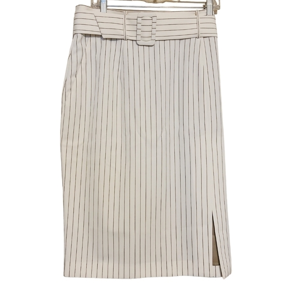 Sara Battaglia | Women's Classic White & Black Striped Skirt Suit (Size Large) - Picture 9 of 16
